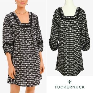 Tuckernuck Piscis Catalans Coverup Dress Black Ecru Small EUC